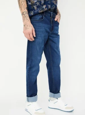 Midnight Harbor – Premium Dark Wash Cuffed Jeans