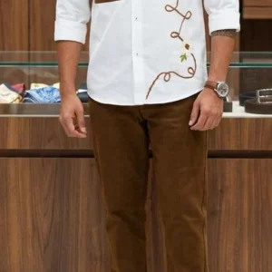 Luxury Men's Designer Shirt & Casual Trousers Combo Set