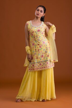 Yellow Gotapatti Georgette Designer Salwar Suit
